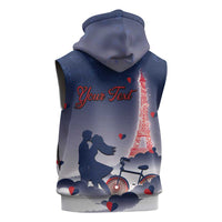 Personalized France Sleeveless Zip Hoodie Eiffel For Him - Wonder Print Shop