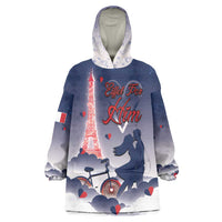 Personalized France Wearable Blanket Hoodie Eiffel For Him - Wonder Print Shop