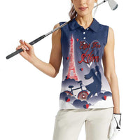 Personalized France Women Sleeveless Polo Shirt Eiffel For Him - Wonder Print Shop