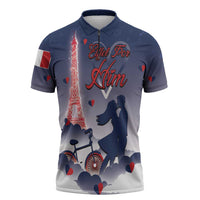 Personalized France Zipper Polo Shirt Eiffel For Him - Wonder Print Shop
