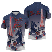 Personalized France Zipper Polo Shirt Eiffel For Him - Wonder Print Shop