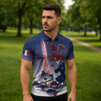 Personalized France Zipper Polo Shirt Eiffel For Him - Wonder Print Shop