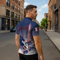 Personalized France Zipper Polo Shirt Eiffel For Him - Wonder Print Shop