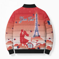 Personalized France Bomber Puffer Jacket Eiffel For Her - Wonder Print Shop