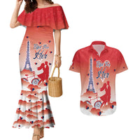 Personalized France Couples Matching Mermaid Dress and Hawaiian Shirt Eiffel For Her - Wonder Print Shop