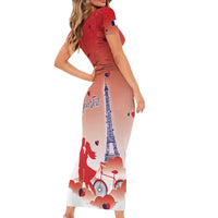 Personalized France Family Matching Short Sleeve Bodycon Dress and Hawaiian Shirt Eiffel For Her - Wonder Print Shop
