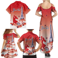 Personalized France Family Matching Summer Maxi Dress and Hawaiian Shirt Eiffel For Her - Wonder Print Shop