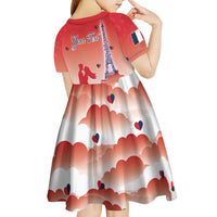 Personalized France Kid Short Sleeve Dress Eiffel For Her - Wonder Print Shop