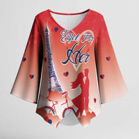 Personalized France Kimono Sleeve Blouse Eiffel For Her - Wonder Print Shop