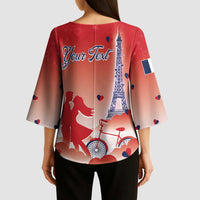 Personalized France Kimono Sleeve Blouse Eiffel For Her - Wonder Print Shop