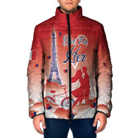 Personalized France Padded Jacket Eiffel For Her - Wonder Print Shop
