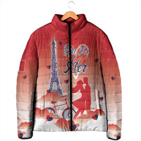 Personalized France Padded Jacket Eiffel For Her - Wonder Print Shop