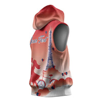 Personalized France Sleeveless Hoodie Eiffel For Her - Wonder Print Shop