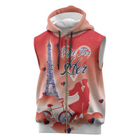 Personalized France Sleeveless Zip Hoodie Eiffel For Her - Wonder Print Shop