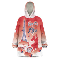 Personalized France Wearable Blanket Hoodie Eiffel For Her - Wonder Print Shop