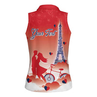 Personalized France Women Sleeveless Polo Shirt Eiffel For Her - Wonder Print Shop