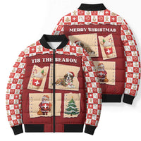 Switzerland Christmas Bomber Puffer Jacket Tis The Season - Wonder Print Shop