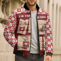 Switzerland Christmas Bomber Puffer Jacket Tis The Season - Wonder Print Shop