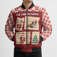 Switzerland Christmas Bomber Puffer Jacket Tis The Season - Wonder Print Shop