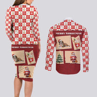 Switzerland Christmas Couples Matching Long Sleeve Bodycon Dress and Long Sleeve Button Shirt Tis The Season - Wonder Print Shop