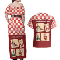 Switzerland Christmas Couples Matching Off Shoulder Maxi Dress and Hawaiian Shirt Tis The Season - Wonder Print Shop