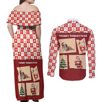 Switzerland Christmas Couples Matching Off Shoulder Maxi Dress and Long Sleeve Button Shirt Tis The Season - Wonder Print Shop
