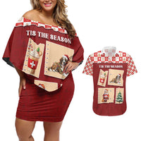 Switzerland Christmas Couples Matching Off Shoulder Short Dress and Hawaiian Shirt Tis The Season - Wonder Print Shop