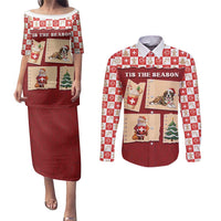 Switzerland Christmas Couples Matching Puletasi and Long Sleeve Button Shirt Tis The Season - Wonder Print Shop