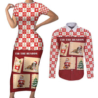 Switzerland Christmas Couples Matching Short Sleeve Bodycon Dress and Long Sleeve Button Shirt Tis The Season - Wonder Print Shop