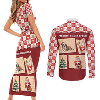 Switzerland Christmas Couples Matching Short Sleeve Bodycon Dress and Long Sleeve Button Shirt Tis The Season - Wonder Print Shop