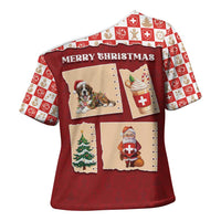 Switzerland Christmas Cross Shoulder Shirt Tis The Season - Wonder Print Shop