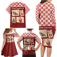 Switzerland Christmas Family Matching Long Sleeve Bodycon Dress and Hawaiian Shirt Tis The Season - Wonder Print Shop