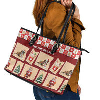 Switzerland Christmas Leather Tote Bag Tis The Season - Wonder Print Shop