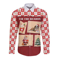 Switzerland Christmas Long Sleeve Button Shirt Tis The Season - Wonder Print Shop