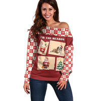 Switzerland Christmas Off Shoulder Sweater Tis The Season - Wonder Print Shop