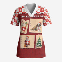 Switzerland Christmas Scrub Top Tis The Season - Wonder Print Shop