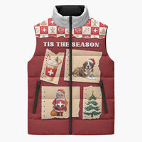 Switzerland Christmas Sleeveless Puffer Jacket Tis The Season - Wonder Print Shop