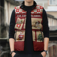 Switzerland Christmas Sleeveless Puffer Jacket Tis The Season - Wonder Print Shop