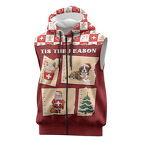 Switzerland Christmas Sleeveless Zip Hoodie Tis The Season - Wonder Print Shop