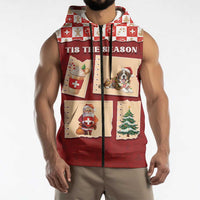 Switzerland Christmas Sleeveless Zip Hoodie Tis The Season - Wonder Print Shop