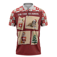 Switzerland Christmas Zipper Polo Shirt Tis The Season - Wonder Print Shop