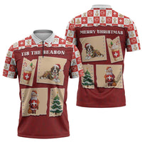 Switzerland Christmas Zipper Polo Shirt Tis The Season - Wonder Print Shop