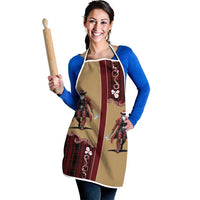 Western Yoke Apron Black Santa Cowboy Retro Style - Wonder Print Shop