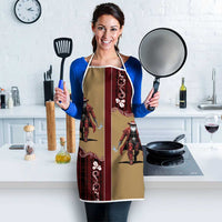 Western Yoke Apron Black Santa Cowboy Retro Style - Wonder Print Shop