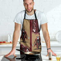 Western Yoke Apron Black Santa Cowboy Retro Style - Wonder Print Shop