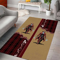 Western Yoke Area Rug Black Santa Cowboy Retro Style - Wonder Print Shop