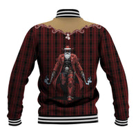 Western Yoke Baseball Jacket Black Santa Cowboy Retro Style - Wonder Print Shop