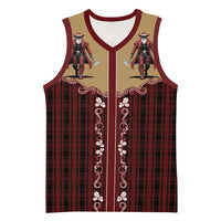 Western Yoke Basketball Jersey Black Santa Cowboy Retro Style - Wonder Print Shop