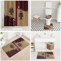 Western Yoke Bathroom Set Black Santa Cowboy Retro Style - Wonder Print Shop