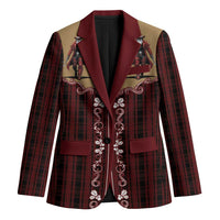 Western Yoke Blazer Black Santa Cowboy Retro Style - Wonder Print Shop